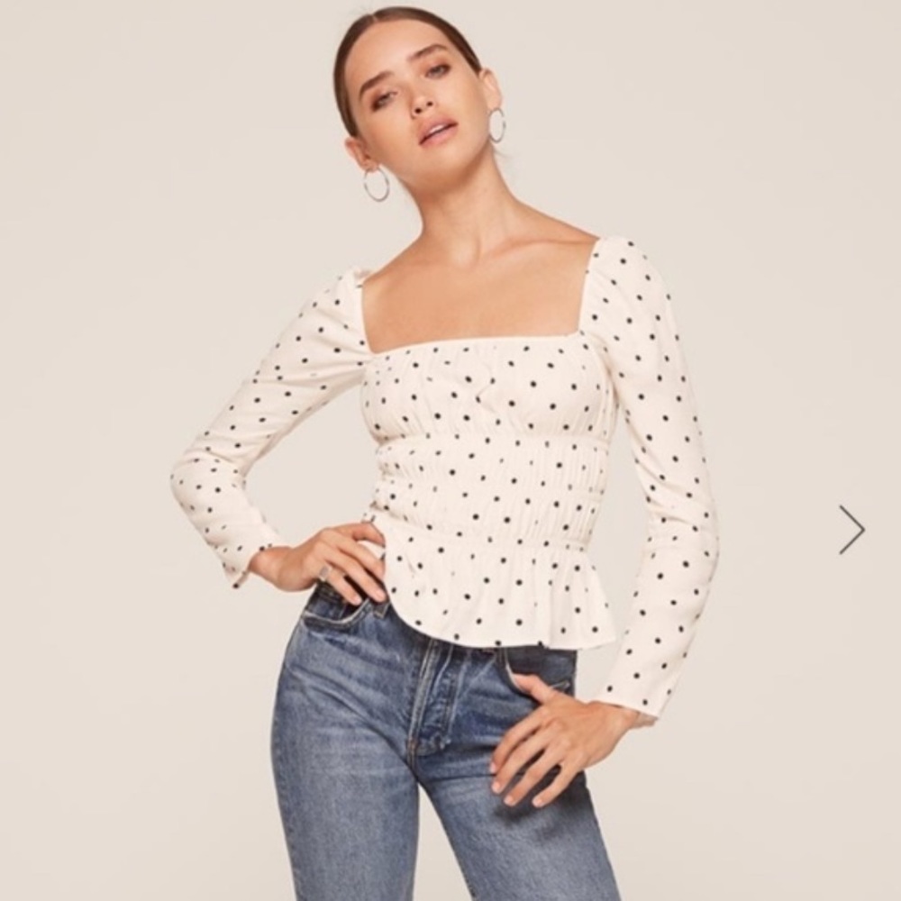 Reformation Polka Dot Laurent Top